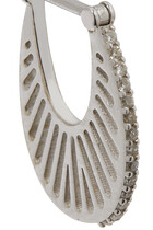 Flat Ray Size 1 Hoop Earrings, 18k White Gold & Diamonds